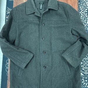 Men's J. Crew Gray Wool Blend Thinsulate Coat with Quilted Lining - Size Large
